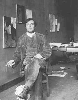 Photo of Modigliani in his studio