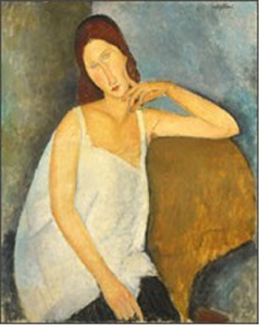 Jeanne Hï¿½buterne, 1919, oil on canvas, courtesy the Metropolitan Museum of Art, Gift of Mr. and Mrs. Nate B. Spingold, 1956